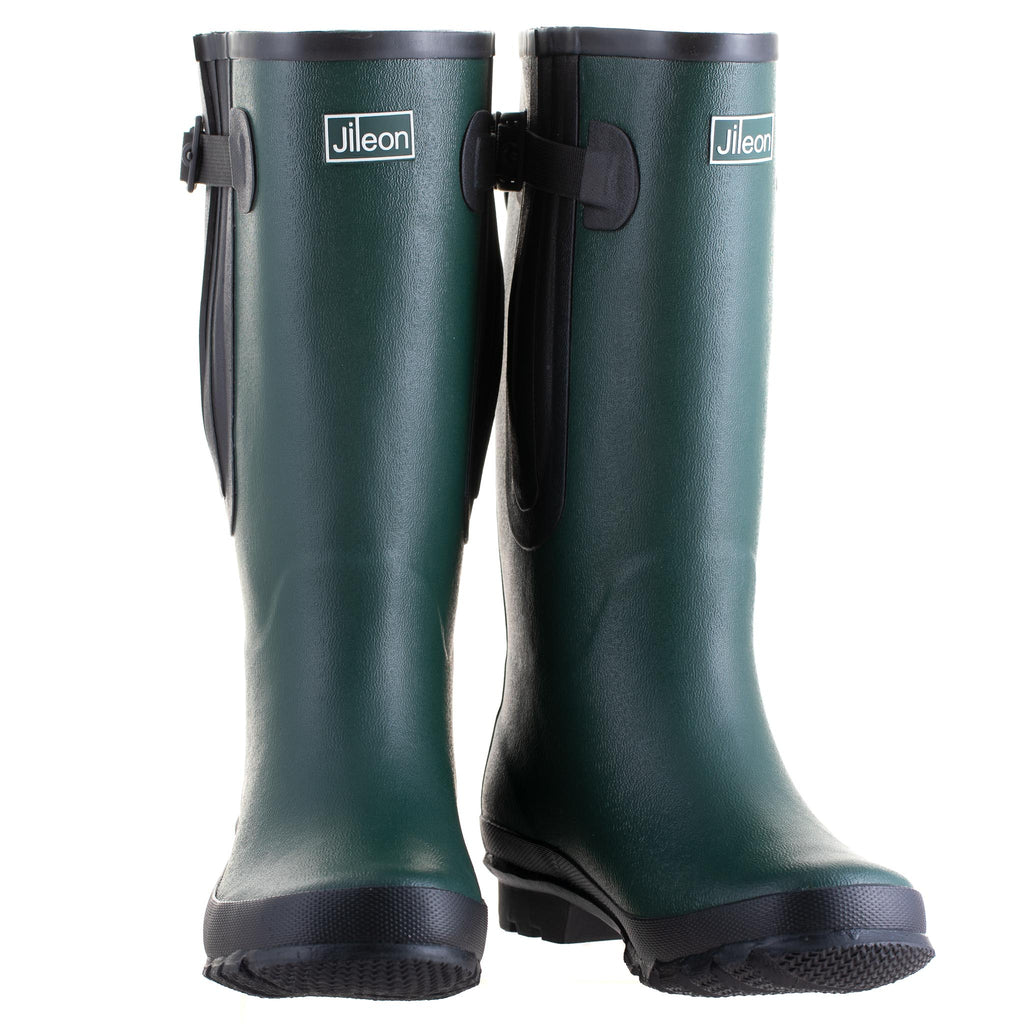 Extra Wide Calf Green Wellies - Wide in Foot and Ankle - Fit 40 - 57cm Calf - Jileon Wellies