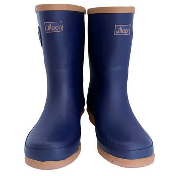 NEW - Half Height Oxford Blue Wellies - Wide Foot & Ankle - Jileon Wellies