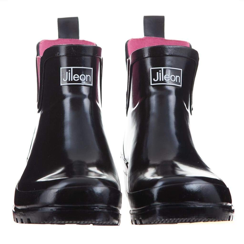 Black patent ankle wellies hotsell