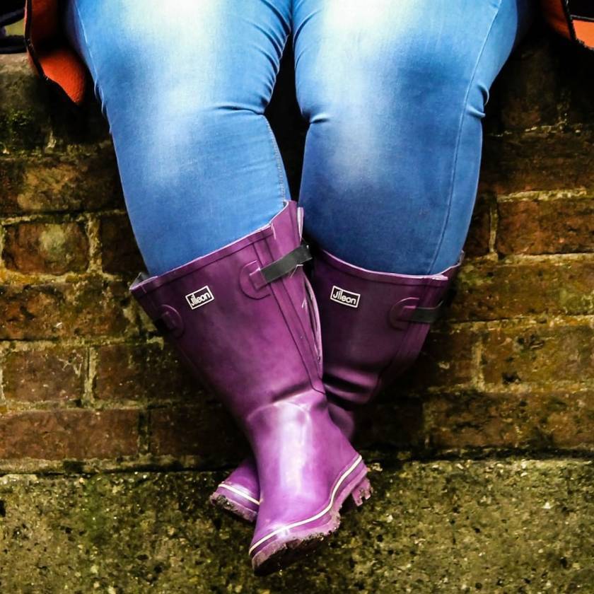 Extra Wide Calf Purple Wellies Fit 40 57cm Calf Wide in Foot Ankle Jileon Wellies