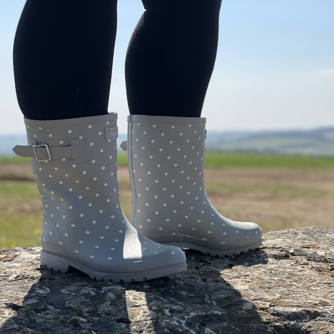 Grey wellies best sale